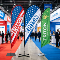 Drapeau publicitaire personnalisé avec logo imprimé pour événements promotionnels, enseigne volante, signalétique, drapeau plume en forme de larme pour la plage