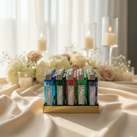 Briquet LED rechargeable en plastique, très populaire, avec boîtier multicolore, logo personnalisé, portable et écologique
