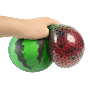 Summer Cooling Stress-Relief Toy 12cm Large Beaded <b>Plastic</b> for Party Decoration Squishy Dumpling Watermelon Toy - Product Image 3
