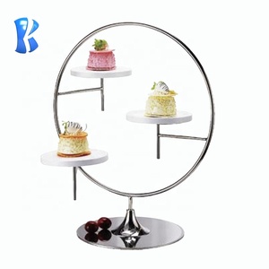 OKEY - Soporte de Pastel de Acero Inoxidable de <span class=keywords><strong>4</strong></span> Niveles, Color Oro Rosa, para Bodas, Catering, Bufés, Postres, Exhibición de Alimentos para Fiestas - Product Image 6