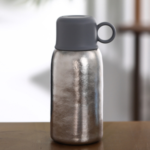 Bouteille isotherme en titane 380 ml avec 2 couvercles interchangeables, <span class=keywords><strong>isolation</strong></span> sous vide, garde au chaud ou au froid, idéale comme cadeau - Product Image 5