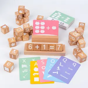 Montessori Alphabet Letters Early Learning Wooden puzzle Abc Cube Block Educational English Math Toys Gifts wooden toy