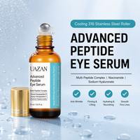 Sérum pour les yeux multi-peptides 15 ml, rouleau rafraîchissant en acier inoxydable 316, anti-rides, anti-ridules, raffermissant, anti-cernes, OEM, étiquette privée