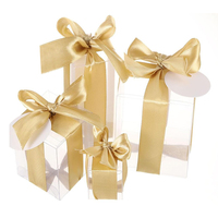 Boîte cadeau en plastique transparent PET recyclé écologique personnalisée en usine pour les cadeaux de mariage et l'emballage artisanal
