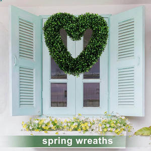 Guirnalda Artificial de Corazón de Boj Verde de 50 cm, Decoración Moderna y Ecológica para Bodas, Arcos, Paredes, Ventanas y Hogar - Product Image 2