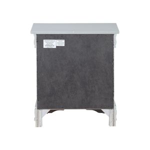 Louis Philippe III Platinum Finish Nightstand 24x22x16 Inches Two Drawer Storage <b>Side</b> <b>Table</b> - Product Image 4