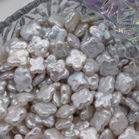 Perles d'eau douce baroques naturelles de qualité AAA en vrac, forme trèfle à quatre feuilles, blanches, 10-14 mm, sans trou, pour la fabrication de bijoux
