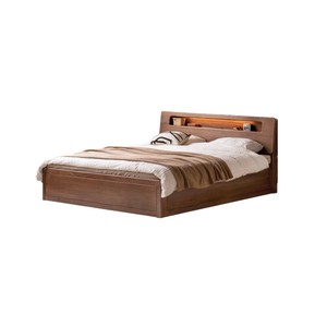Modern Minimalist Solid Wood <b>Box</b> <b>Bed</b> <b>Double</b> Size With Storage And Power Outlet Nordic Style - Product Image 1