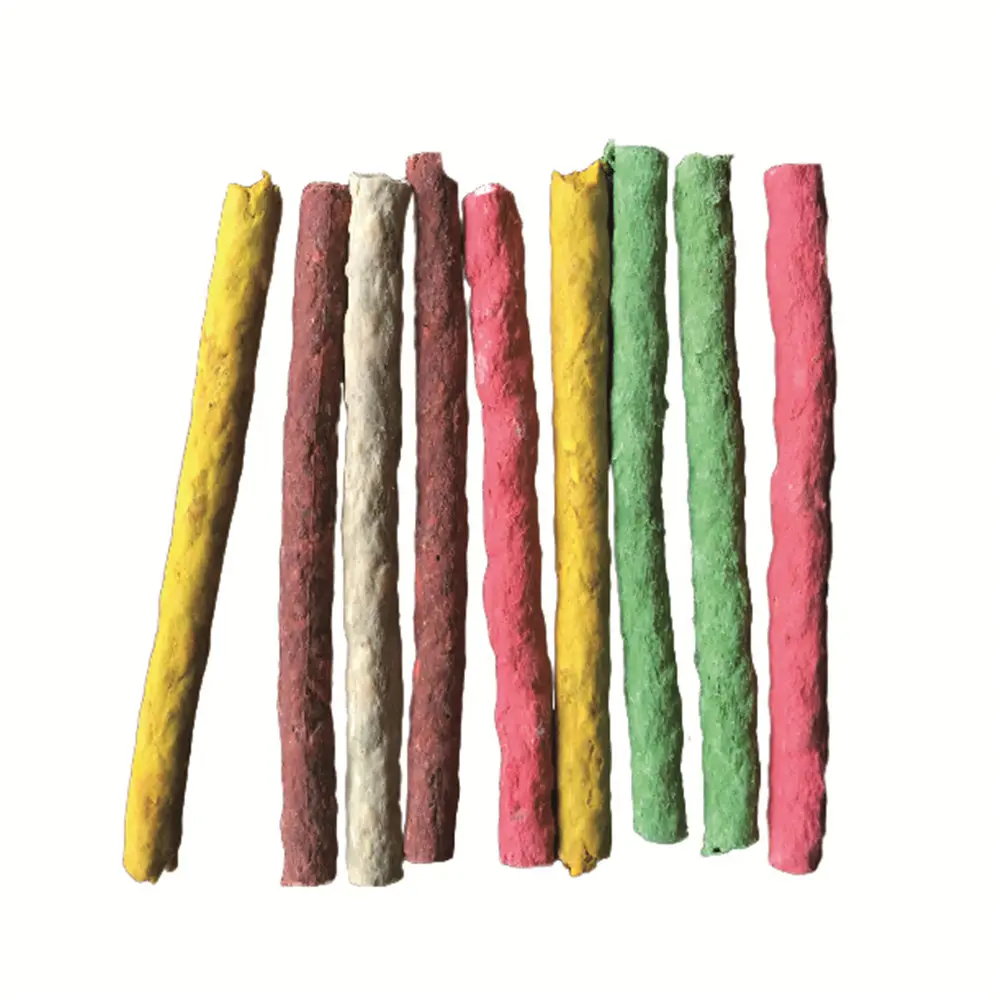 ฉลากส่วนตัว Rawhide สี Munchy Sticks ขนมสุนัขทันตกรรมสุนัขเคี้ยว OEM