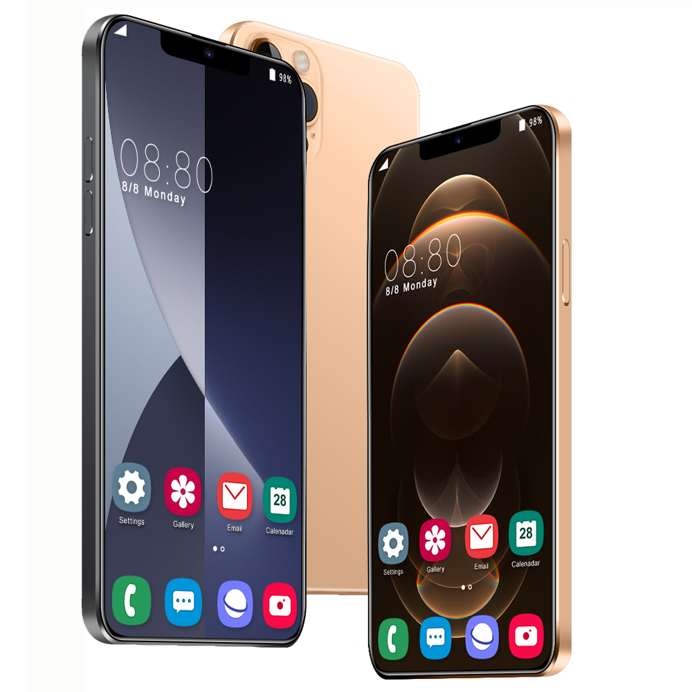 Большой экран 6,7 дюймов сотовый телефон i12 Pro max 12 + 512 ГБ Android Мобильные телефоны A13 смартфон