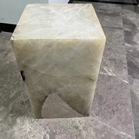 Présentoir en marbre noir et blanc naturel moderne bloc table en marbre cube piédestal