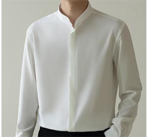 <span class=keywords><strong>เสื้อ</strong></span>เชิ้ตสไตล์<span class=keywords><strong>จีน</strong></span>ใหม่สำหรับผู้ชาย สไตล์ผู้ใหญ่แบบเบาบาง ทรงเข้ารูป รีดง่าย ผ้าไหมน้ำแข็ง แขนยาว เหมาะสำหรับธุรกิจ - Product Image 2
