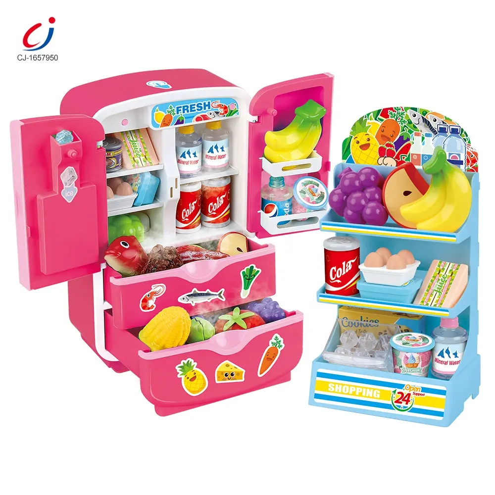 Kinder Kinder Mädchen Mini Kühlschrank Rollenspiel Spielzeug Set Pink 