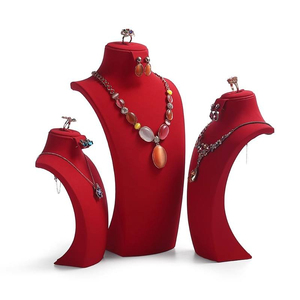 Expositor de Joyería de Terciopelo Pulido, Soporte para Collares y Colgantes, Maniquí Decorativo para Mostrador, Diseño Personalizado - Product Image 3