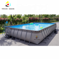 Piscine à cadre métallique en bâche PVC 0,9 mm, durable et personnalisable, vente en gros par l'usine de Shanghai