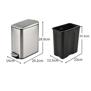 Poubelle à pédale en acier inoxydable pour cuisine et bureau, écologique, résistante à l'eau, capacité de 30 L - Product Image 4