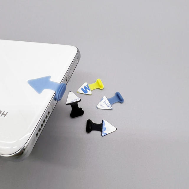 Customizable Multi-Color Silicone Type-C Dust Plug Universal Anti-Dust Charging Port for Android (White Blue Yellow)