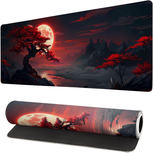 Large Anime Gaming Mouse Pad 80*30cm Waterproof Stitched Edges Non-Slip Heat Transfer Stock Desk Mat Home Office