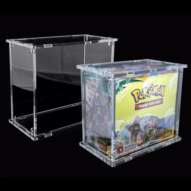 Maleta para pokemon etb, estojo de acrílico transparente com parafuso de montagem, caixa protetora com resistência uv
