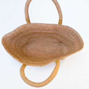 Bolso Bohemio Geométrico de Rafia Hecho a Mano con Cierre Abierto, Bolso de Viaje Ecológico de Madagascar - Product Image 3