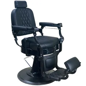 Wholesale Professional Portable Barber Chair Custom Black Hair Cutting Chair for Beauty Salons and Nail Shops