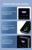 Contrôleur d'accès de porte de sécurité, lecteur de carte intelligente RFID, compatible avec l'application Android 9.0, 13,56 MHz, Waterford, résistant aux intempéries, IP67, écran LCD