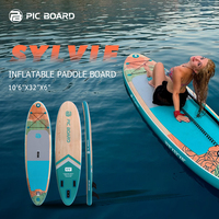 Planche de Stand Up Paddle Gonflable Sylvie - 10'6" x 32" x 6" avec pont en EVA Drop-Stitch et coques en PVC, portable pour lacs et rivières
