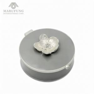 Caja de almacenamiento de cristal de lujo contenedor decorativo de lujo de Metal redondo para comedor/sala de estar para uso de joyería de lápiz - Product Image 1