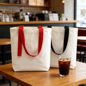 Customized <b>Ribbon</b> Canvas Tote Gift Event Giveaway Cotton Shopping Bag <b>Wedding</b> Party Favor Handbag - Product Image 1
