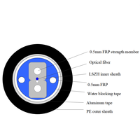 Cable de Fibra Óptica GJYXFHA FTTH, Cable de Conexión de 2-4-6-8 Núcleos, Longitud de 2 km, Tipo GJYXCH