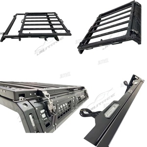 Jiutree ชั้นวางสัมภาระหลังคา F150ขยายได้สำหรับ Ford Raptor โครงเหล็กที่มีการออกแบบให้โหลดสูงสุดครึ่งความสูงเหมาะสำหรับการจัดเก็บของรถกระบะ - Product Image 6