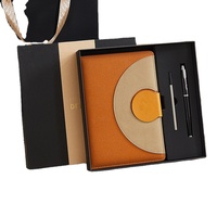 Carnet de notes en cuir PU format A5, reliure spirale, papier écologique, ensemble cadeau avec stylo et recharge de stylo, logo personnalisé