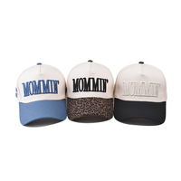 Casquette de baseball rétro ajustable en coton à 5 panneaux structurés avec broderie 3D personnalisée pour femme, marque privée