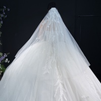 Robe de Mariée de Luxe en Fil Léger Perlé en Dentelle de Maille Italienne de Bonne Qualité, Robe de Bal de Mariage Élégante Coupe A-Line