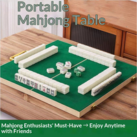 Kit de Mahjong de Voyage Compact et Pliable, Petite Table de Mahjong, Ensemble Complet pour les Voyages en Plein Air, les Loisirs Familiaux dans la Cour