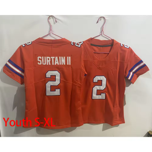 Jugend Kinder 10 Bo Nix <span class=keywords><strong>2</strong></span> Patrick SurtainII Denver Großhandel Top-Qualität Gestickte US American Football Trikots - Product Image 3