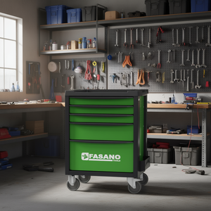 Fasano Tools 5 <b>Drawer</b> Tool Cart Green Rolling Storage Organizer <b>Workshop</b> Equipment - Product Image 3