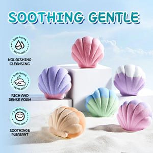 6 pièces/boîtes boule de bain en forme de coquille faite à la main naturelle <span class=keywords><strong>sel</strong></span> de bain moussant personnalisé pour le corps <span class=keywords><strong>sel</strong></span> de bain minéral avec des cristaux - Product Image 3