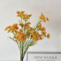 Fleurs artificielles de luxe faites à la main en soie douce à 5 branches, style dentelle de la Reine Anne, branche de fleur en fausse dentelle exquise pour table de maison moderne