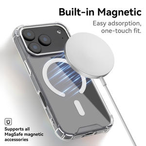 Étui de téléphone portable magnétique transparent antichoc de haute qualité personnalisé pour <span class=keywords><strong>iPhone</strong></span> 17 Pro Max - Product Image 3