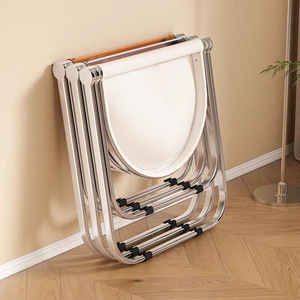 Taburete Plegable de Lujo Ligero de Estilo Antiguo, Silla de Comedor Moderna y Sencilla para el Hogar, Silla de Metal Nórdica Transparente para Cafetería - Product Image 3