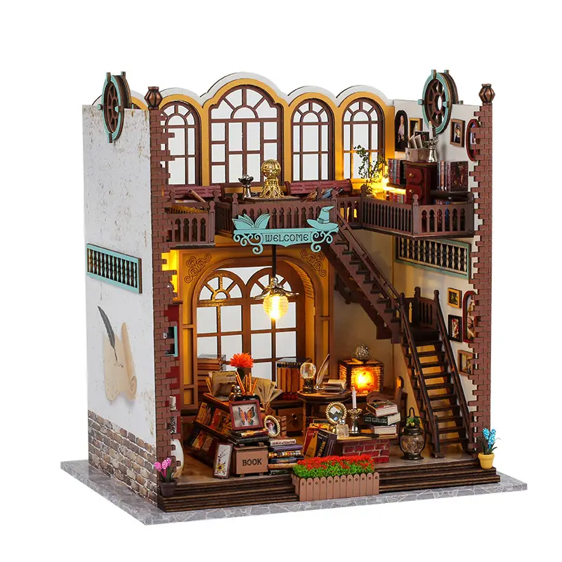 Diy Magic Book House Speelgoed Educatief Puzzelspel Livro Nook Toque Luzes Com Inkoop Van Poppenhuizen