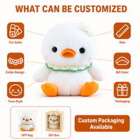Canard en peluche à bec orange, jouet en peluche blanc doux, cadeau