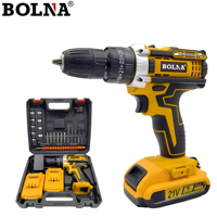 Kit combiné perceuse et visseuse à chocs sans fil 21V Max à moteur à balais, 2 vitesses, outils de perçage manuels professionnels robustes