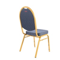 Chaises de banquet empilables SMILE SY-06 en fer à dossier haut avec tissu bleu pour usage commercial hôtelier et restauration (vente en gros)