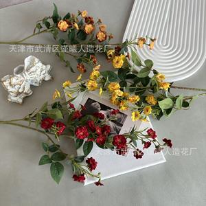 ดอกกุหลาบจิ๋วประดิษฐ์ Jinxi ขนาด 75 ซม. ดอกไม้ผ้าไหม สีขาว สีลาเวนเดอร์ สีม่วง สีชมพู สีเหลือง สีแดง สีส้ม สีแชมเปญ สำหรับตกแต่งงานแต่งงานและบ้าน - Product Image 4
