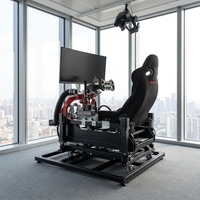 Cockpit de simulation de course en aluminium 4080 avec siège et support d'écran, simulateur de conduite à mouvement complet compatible avec Logitech