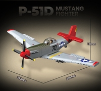 Ensemble de construction de briques Mustang Fighter Jet P-51, modèle d'avion bombardier jouet