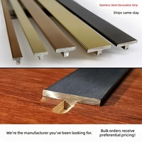 Lis Trim Baja Anti Karat Bentuk T Warna Rose Gold Titanium-Gold untuk Pintu Kayu dan Dinding Latar Gaya Cina Modern Baru
