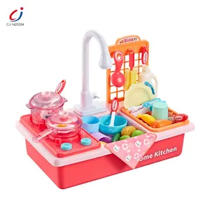 Chengji – vaisselle de cuisine pour filles, ensembles de cuisine, jouets d'évier, jouets pour enfants, lavabo à eau, jouet de lave-vaisselle électrique
